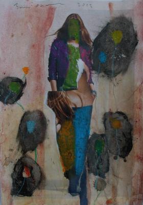 Von der Leichtigkeit befreit, 32 x 23 cm, Mischtechnik auf Papier, 2013
