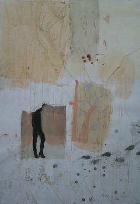 Waldrand, 100 x 70 cm, Mischtechnik auf Papier, 2013
