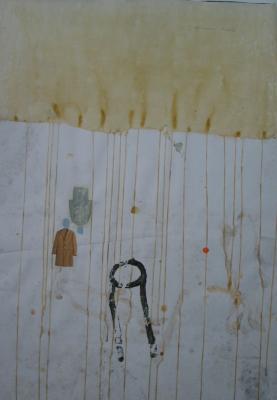 Baumstumpf, 100 x 70 cm, Mischtechnik auf Papier, 2013