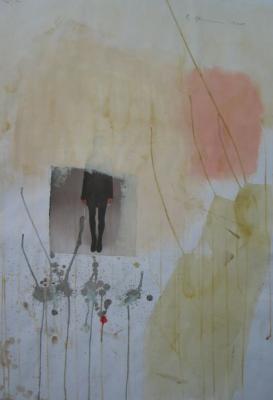 Portrait, 100 x 70 cm, Mischtechnik auf Papier, 2013
