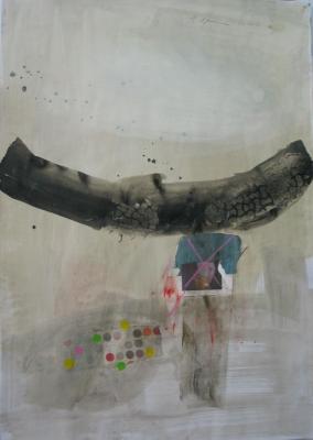 Unten, 100 x 70 cm, Mischtechnik auf Papier, 2013