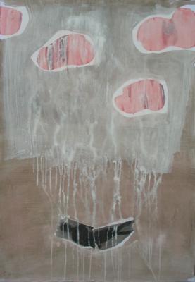 Frei schwebend II, 100 x 70 cm, Mischtechnik auf Papier, 2013