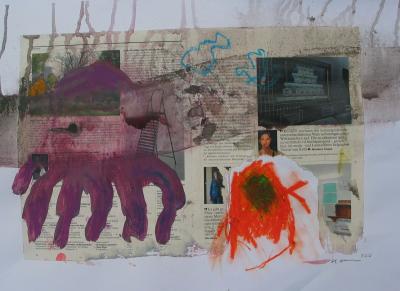Pfuschtag, 35 x 50 cm, Mischtechnik auf Papier, 2013