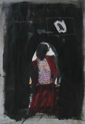 Durchbruch, Mischtechnik auf Papier, 100 x 70 cm, 2013