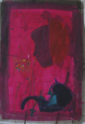 Minutes seems like a lifetime, Mischtechnik auf Papier, 100 x 70 cm, 2013